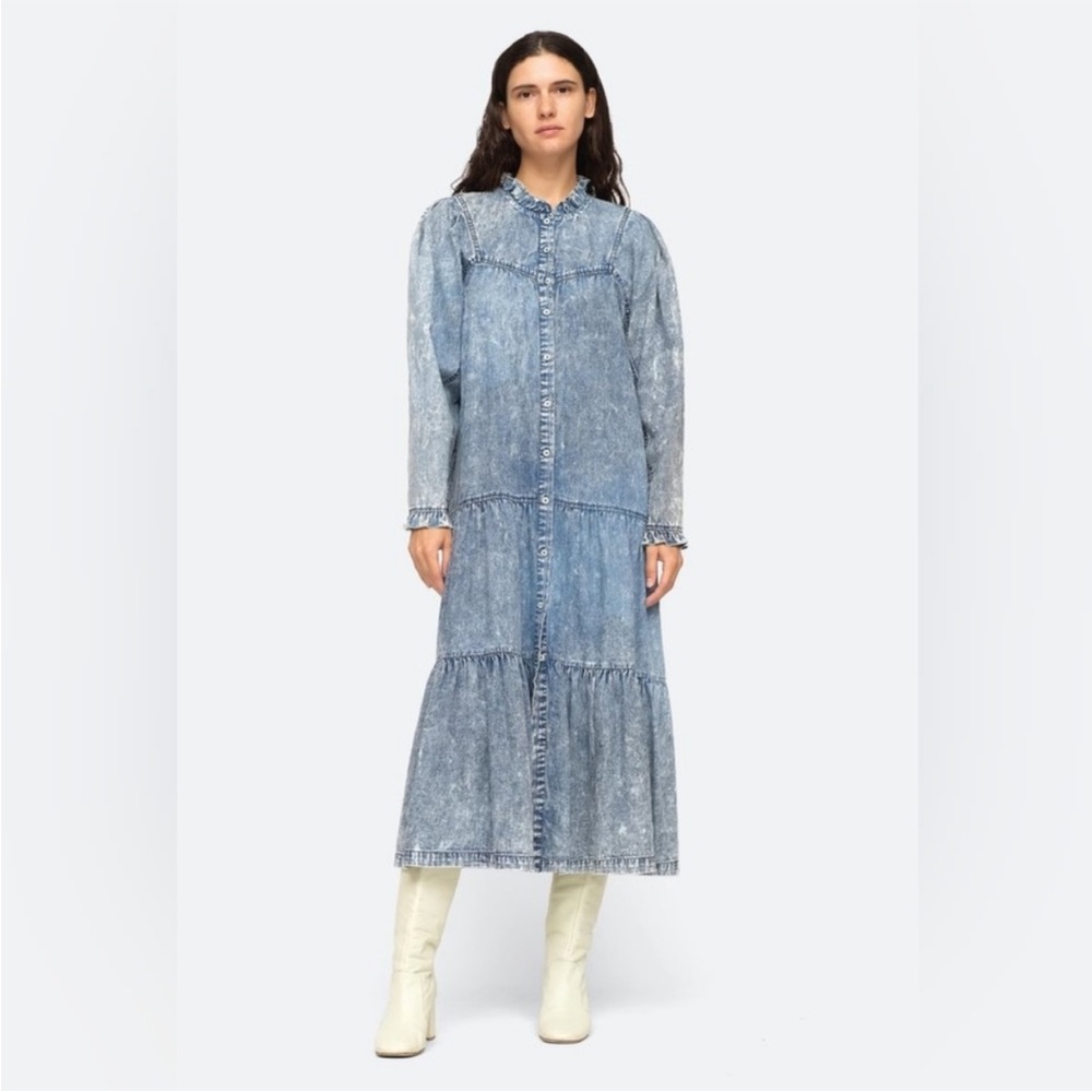 Sea New York Denim Midi Dress. Sz XL NWT